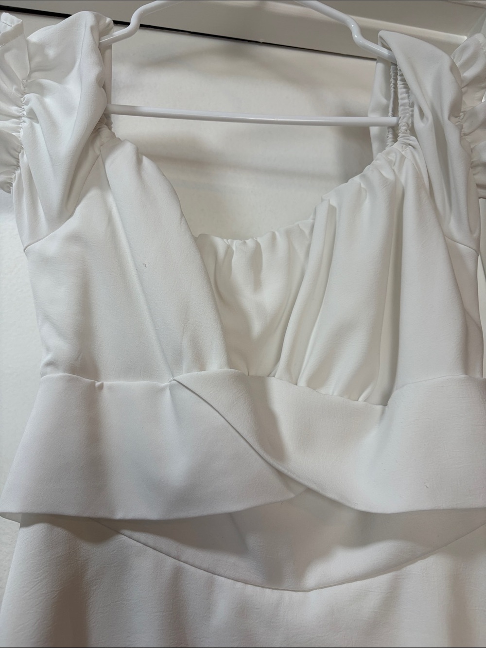 Ivory Ruffle V-Neck Mini Dress - Picture 5 of 16